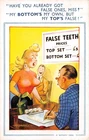 POSTCARD COMIC GIRL BIG BOOBS DENTIST FALSE ONES # 1218