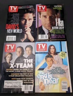 X4 Vintage TV Guides X Files Covers ~ Television Sci Fi Comcast Cable Edition. 