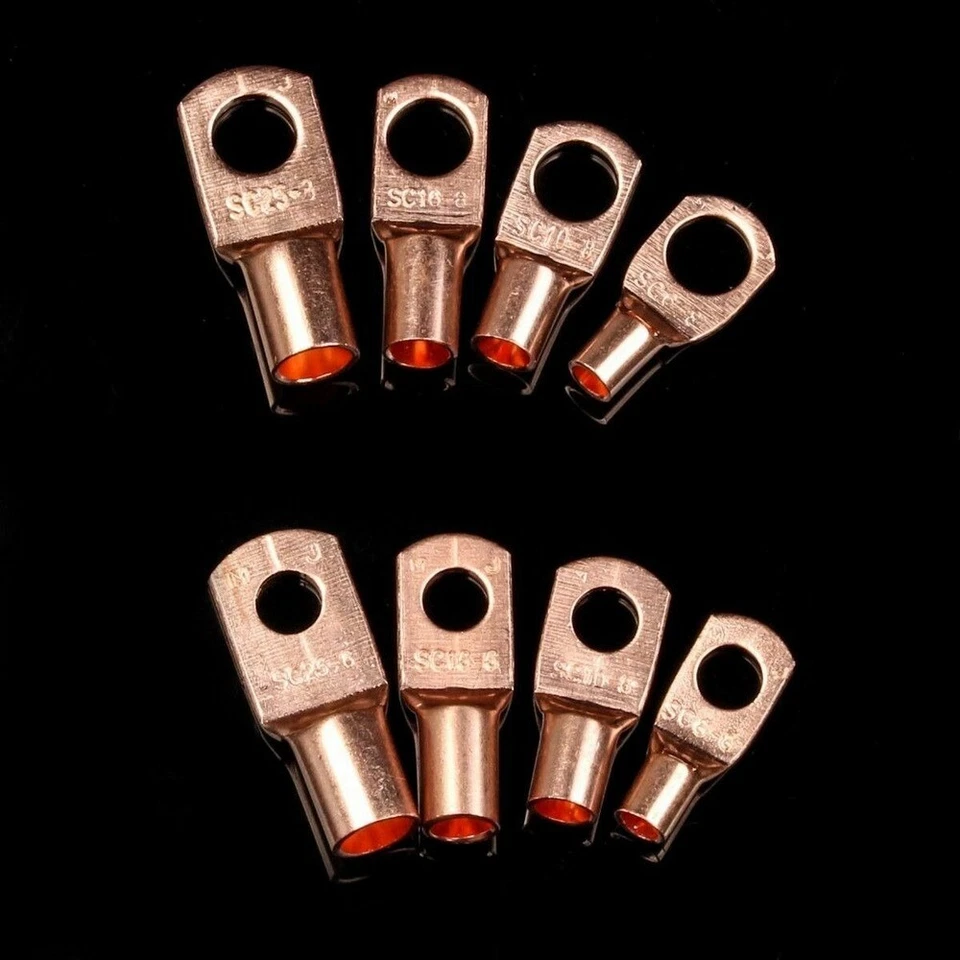 220/170Pcs Bare Copper Cable Lugs Ring Terminals Kit Battery Wire Connectors - Image 4 of 4