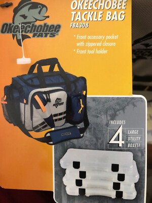 NEW Okeechobee FBA308 LARGE Soft-Sided Fishing Tackle Bag W/ 4
