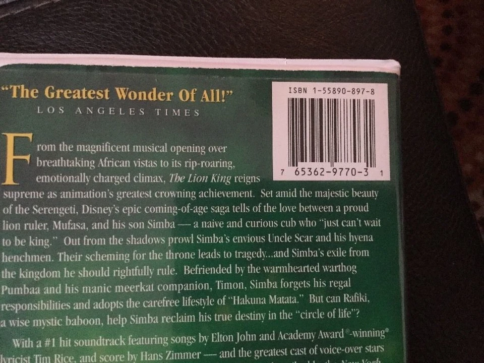 Walt Disney The Lion King Masterpiece Collection VHS EUC - Image 3 of 4