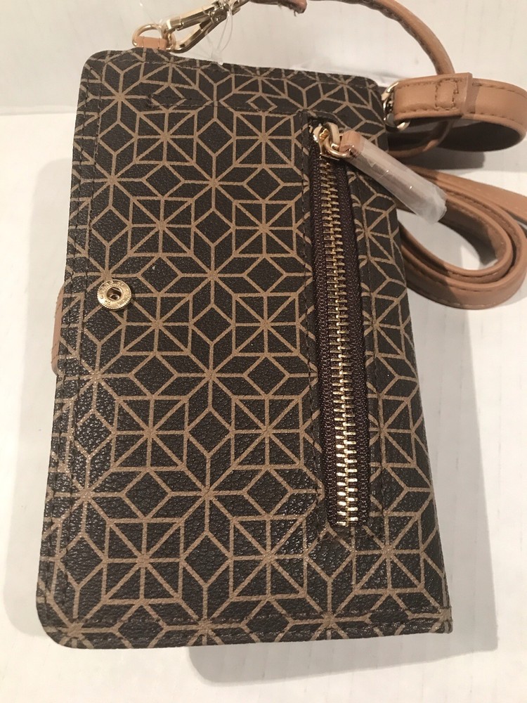 Brown Time & Tru Natalie Women's Cellie Wallet-on-a-String Phone Case