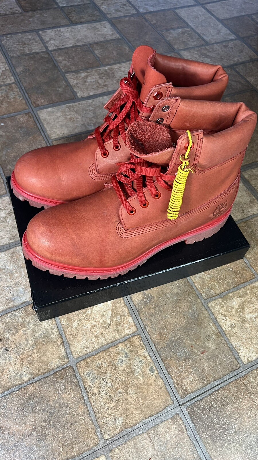 Timberland Beeline x BBC Pharrell Red Leather Boots Supreme Limited RARE Size 11 image 4