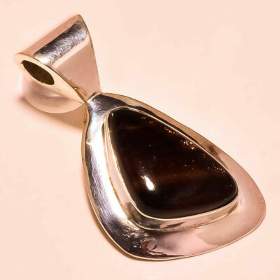 Pendentif en quartz fumé 925 pendentif en argent sterling
