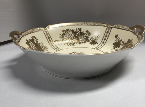 Nippon Japanese Gold Moriage Bowl Ruffled Floral Porcelain Hand Painted (JW) - Picture 3 of 11