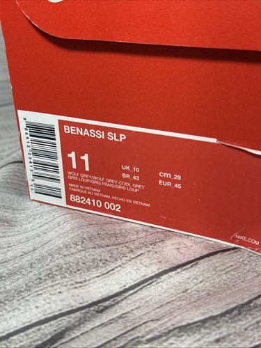 Nike Mens Benassi SLP 882410–002 Wolf Grey Slip On Convertible Shoes Size 11 New - Picture 16 of 17