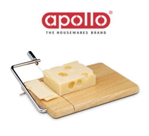 APOLLO HEVEA WOOD CHEESE BOARD WITH WIRE WOODEN CHEESE CUTTING BOARD SLICER