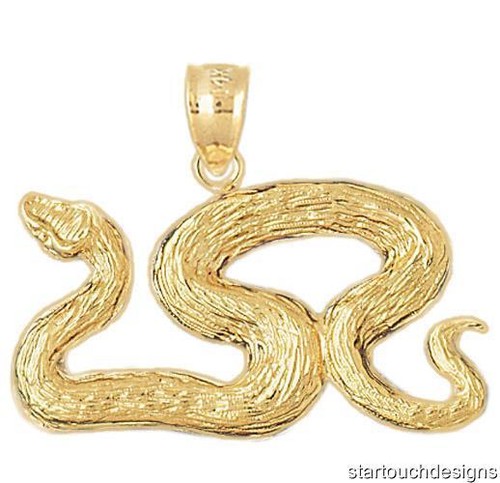 New 14k Yellow Gold Snake Pendant | eBay