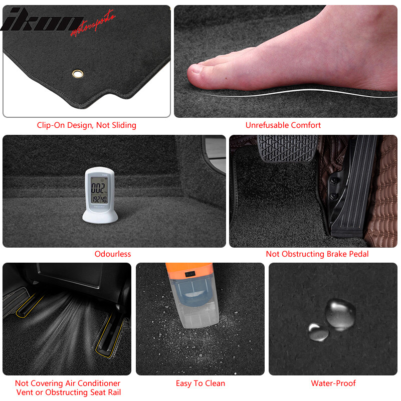 4-Piece Black Nylon Floor Mat Set For 2008-2016 Chevrolet Cruze (Front & Rear)
