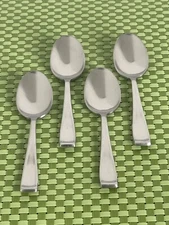 Oneida SATIN MODA Stainless 4 Teaspoons 18/10 Flat Raised Tip Flatware