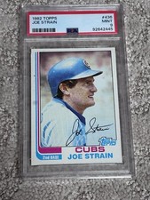 PSA 9 BASEBALL CARD 1982 TOPPS CHICAGO CUBS JOE STRAIN