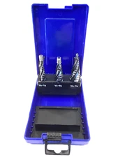 Carlyle Tool by NAPA M35SDBS3 3 Piece Step Drill Bit Set in Snap Latch Case MINT