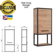 Wall Hung Bathroom Vanity Unit 65cm Matt Black Frame Storage Unit 900 Exclusive