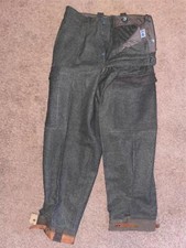 VTG 40S 30 X 30 POST WWII PLEATED FRONT BUTTONFLY CARGO WOOL MILITARY ARMY PANTS