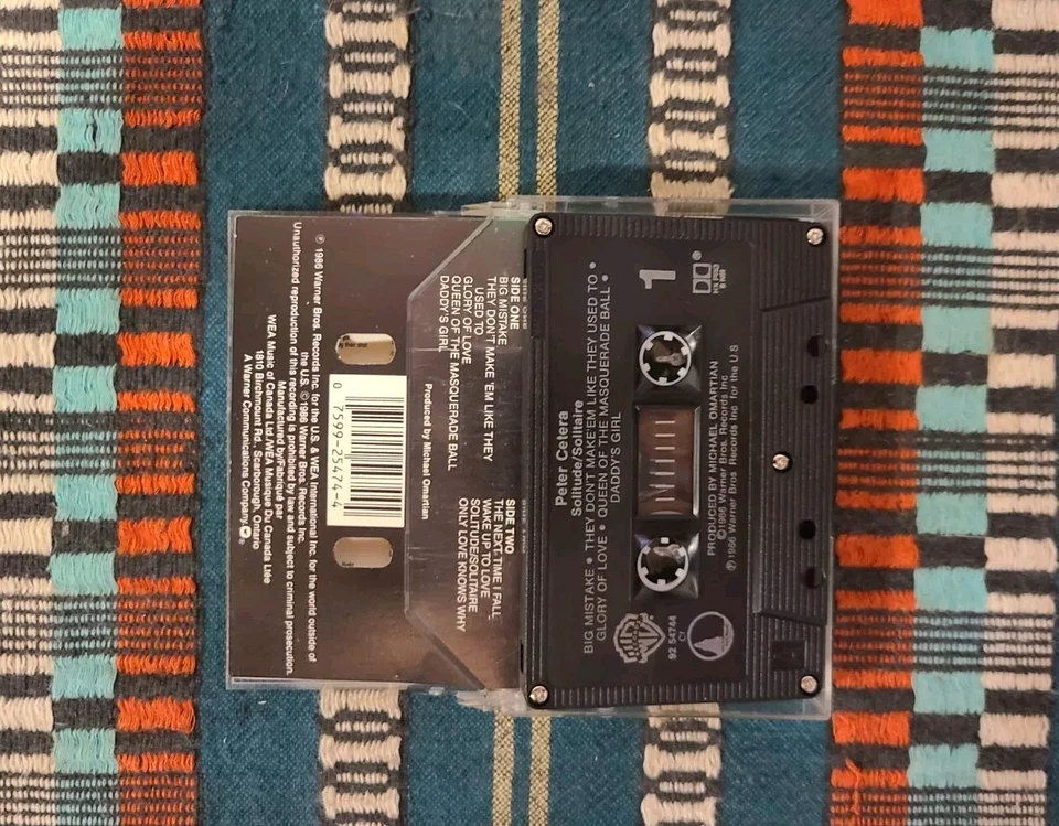 Peter Cetera - Solitude/Solitaire (Cass, Album) WBros CAN Like New Used NM Cond - Image 2 of 2