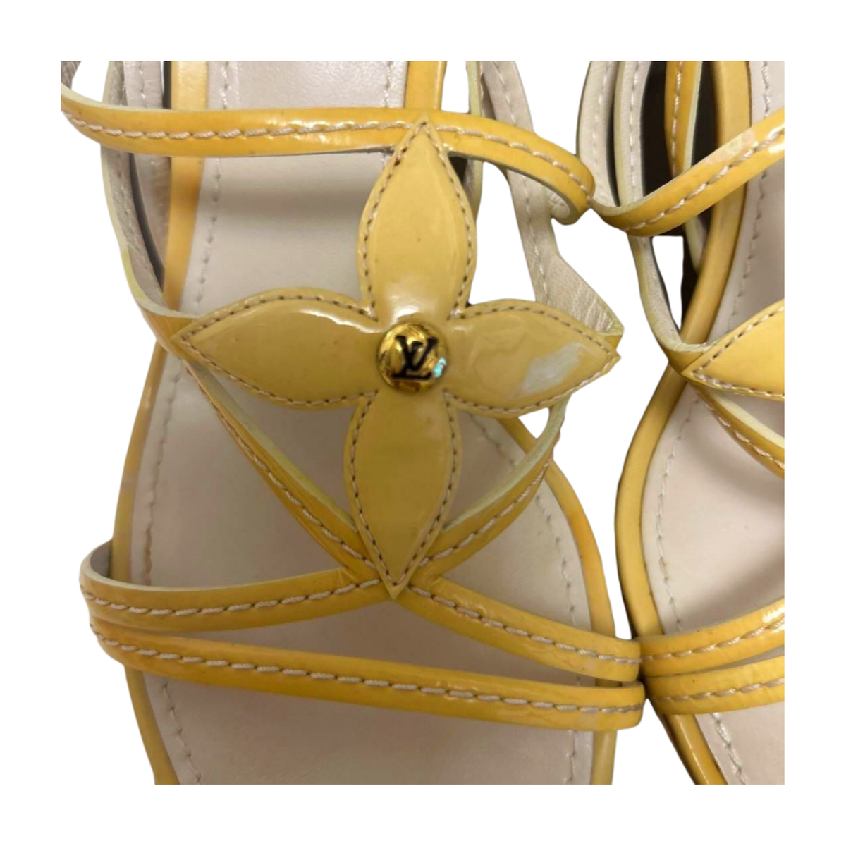 Louis Vuitton Sandals 37.5 US7.5 24cm Monogram Flower Yellow Louis Vuitton Sandals 37.5 US7.5 24cm Monogram Flower Yellow