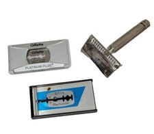 Vintage Lot Of 3 , Safety Razor, As Is, Gillette, Ever Ready, Schick Platinum