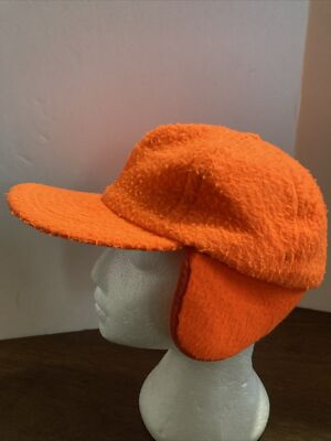 Vintage Whitewater Outdoors Safety Blaze Orange Hat Hunting Cap Made In USA