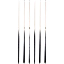 OKKO 1-Piece Pool Billiard House Bar Cue Sticks 57”, Glue-On Tip, Pack of 6