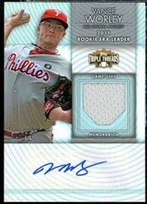 Vance Worley Rookie 2012 Topps Triple Threads Unity Relic Autographs #UAR93 