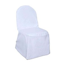 BRAND NEW Polyester BANQUET - REUSABLE Chair Cover - WHITE - 1 pc