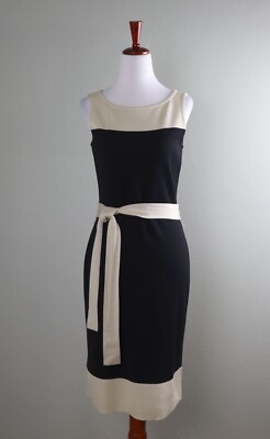 ST. JOHN COLLECTION $1195 Two Tone Milano Wool Knit Belted Dress Size 2