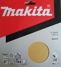 Image of 10x Makita Hook & Loop Orbital Sanding Discs Yellow 240 Grit 180mm