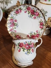 Elizabethan Fine Bone China Cup And Saucer England Cabbage Rose Bouquet