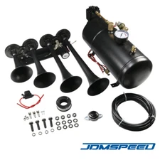 4 Trumpets Train Horn w/ 1G Air Tank Kit For Truck Car Pickup Loud System 150psi