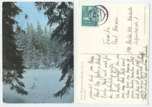 57585 - Winterwald - Weihnachten - Ansichtskarte, gelaufen Neuruppin nach Berlin - Afbeelding 1 van 1