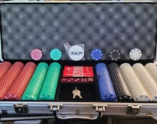 11.5g (0.4 oz) Suited Poker Chip Set with Heavy Duty Case (19 lbs total)