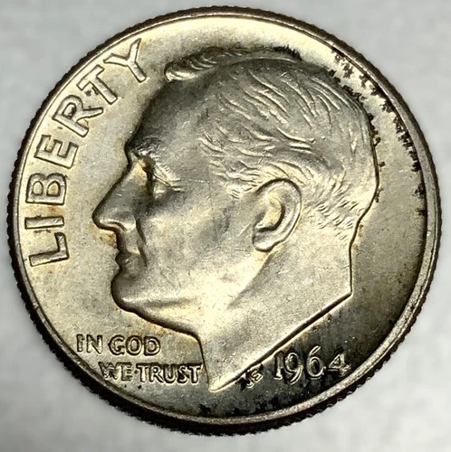 1964-D Roosevelt Dime - Circulated Condition - 90% Silver - US Coin - 3195