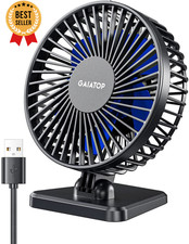Mini USB Fan   Quiet 3-Speed Table Fan for Office, Car, Travel, Blue
