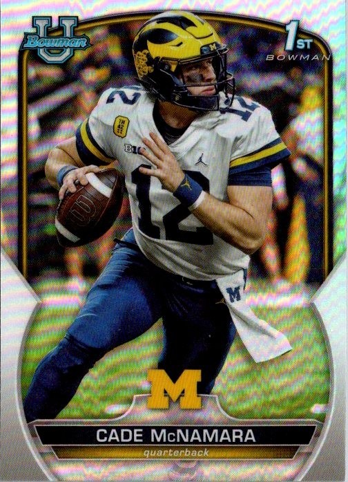 2022 Bowman Chrome University Cade McNamara Refractor #99 Michigan RC Rookie