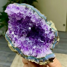 1.66LB Natural Amethyst geode quartz cluster crystal mineral specimen Healing