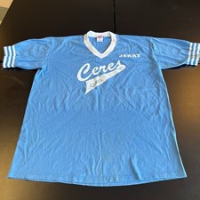 VTG Soffe Shirts Men’s Blue Short Sleeve Baseball Tee Made In USA Ring Neck XL