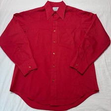 Vintage Towncraft Plus Penn-Prest Red Long Sleeve Button-Down Dress Shirt