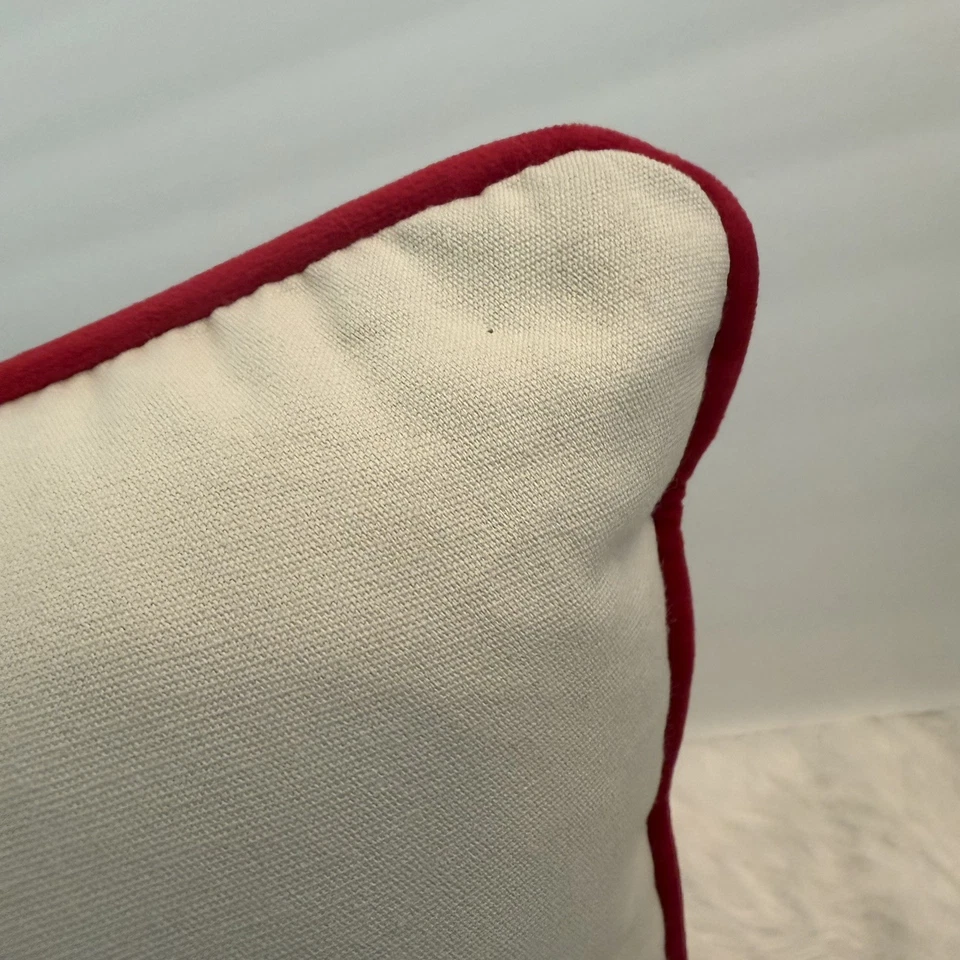 Disney Christmas Santa Mickey Mouse 20x20 Throw Pillow Tan Red Green Holidays - Image 3 of 4