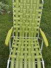 Vintage Webbed Aluminum Folding Lounge Chair Chaise Pool Beach Avocado Green 70s — photo 4