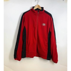 NFL San Francisco 49ers Mens Full Zip Fleece Jacket Red Grey XL