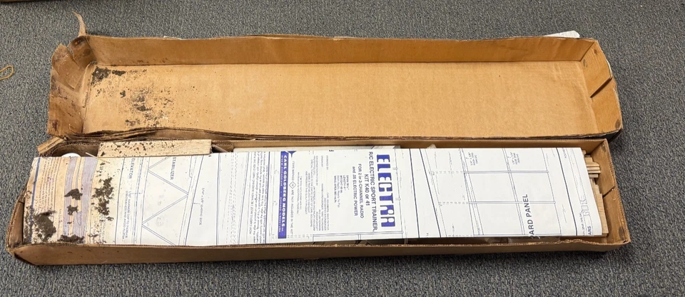 Vintage Carl Goldberg Kit Electra RC ELECTRIC Sailplane W/ Motor Glider 78 1/4" - Image 2 of 4