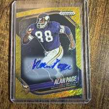 2025 Panini Prizm Black FOTL Gold Shimmer 1/10 Alan Page Auto HOF First on Print