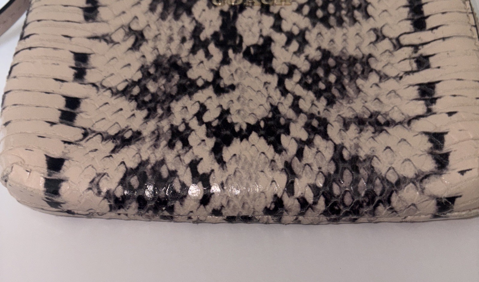 COACH Light Blush Python Embossed Leather Double … - image 6