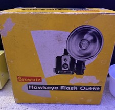 Vintage Kodak Brownie Hawkeye Flash Outfit Model Camera w/Original Box  Film 