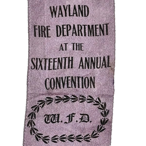 1909 Wayland Fire Department 7th Annual Convention Ribbon 6.75"H Hornell NY