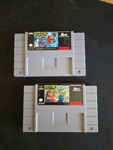 Mario Is Missing & Mario's Time Machine Nintendo SNES Tested W/ Chip Pics