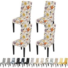 JQinHome Pattern Chair Covers for Dining Room Set of 4, High Stretch Removabl...