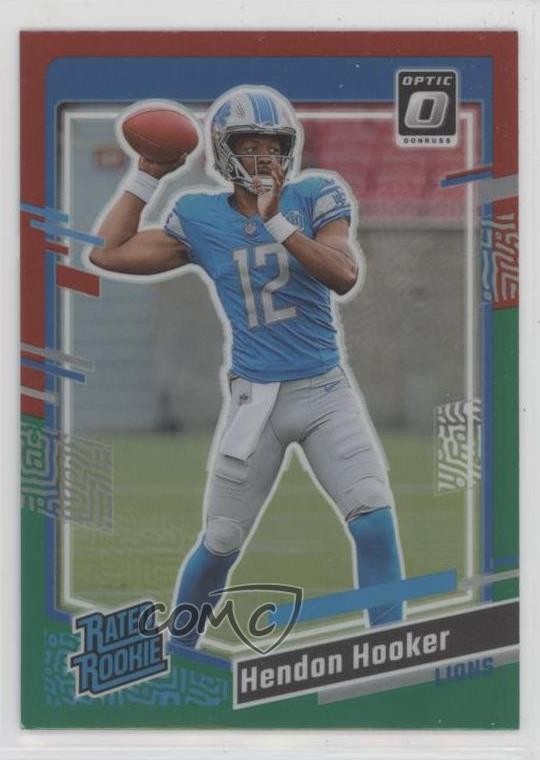 2023 Donruss Rated Optic Preview Red & Green Prizm Hendon Hooker Rookie RC o8g