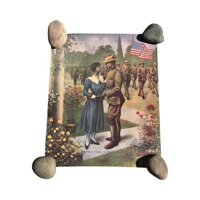COLORED MAN IS NO SLACKER PRINT FROM FAMOUS POSTER BY Renesch E. G.  20'' X 16''