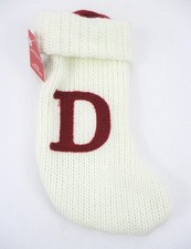 Letter D Knit Monogram Mini Stocking White Wondershop Xmas Holiday Target 8"